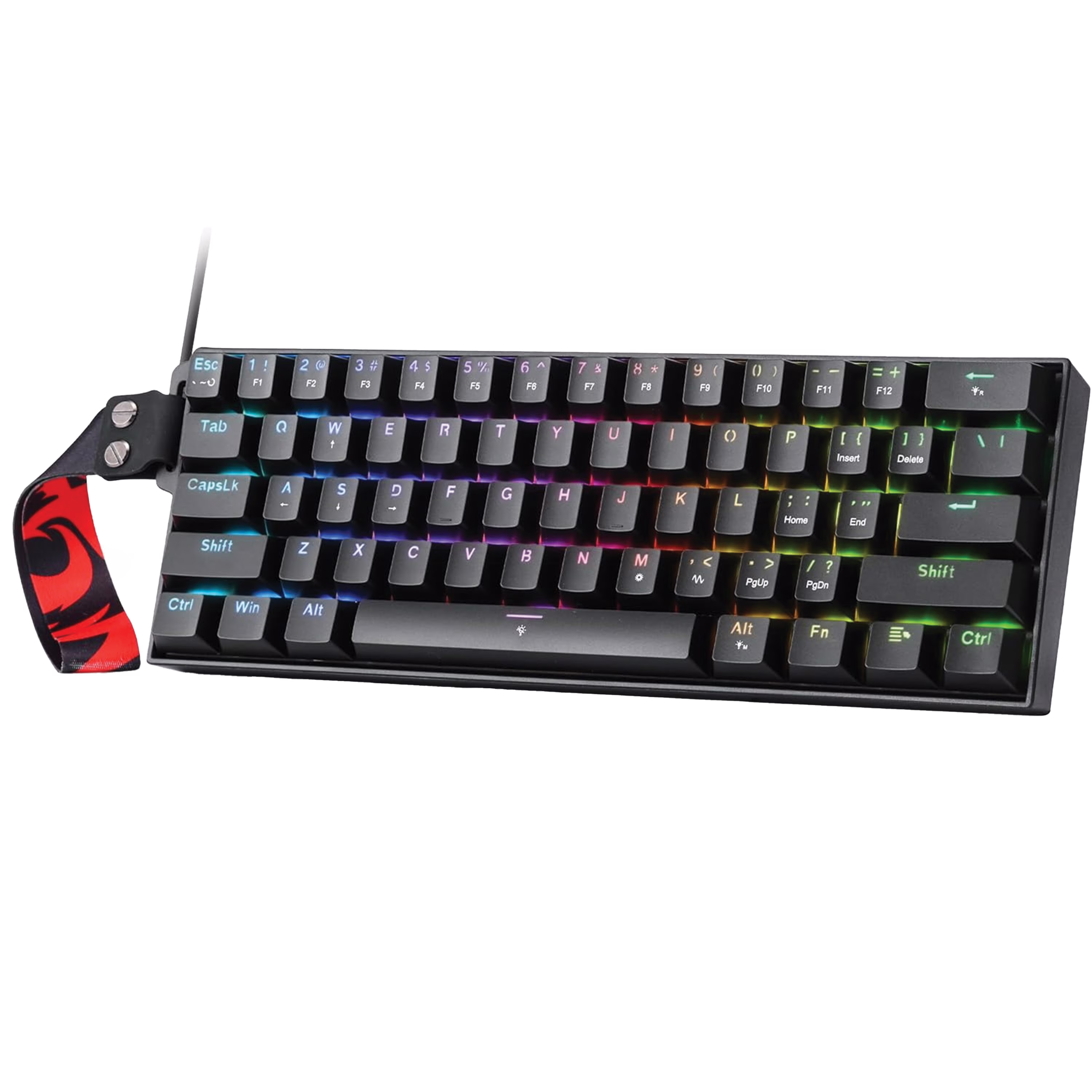 Redragon K617 HE Rapid Trigger Gaming wired Keyboard, 60% Compact 61 Keys, Hall Effect Magnetic Switches with Adjustable Actuation, 8K Polling, Strap Version | K617-RGB-MP image