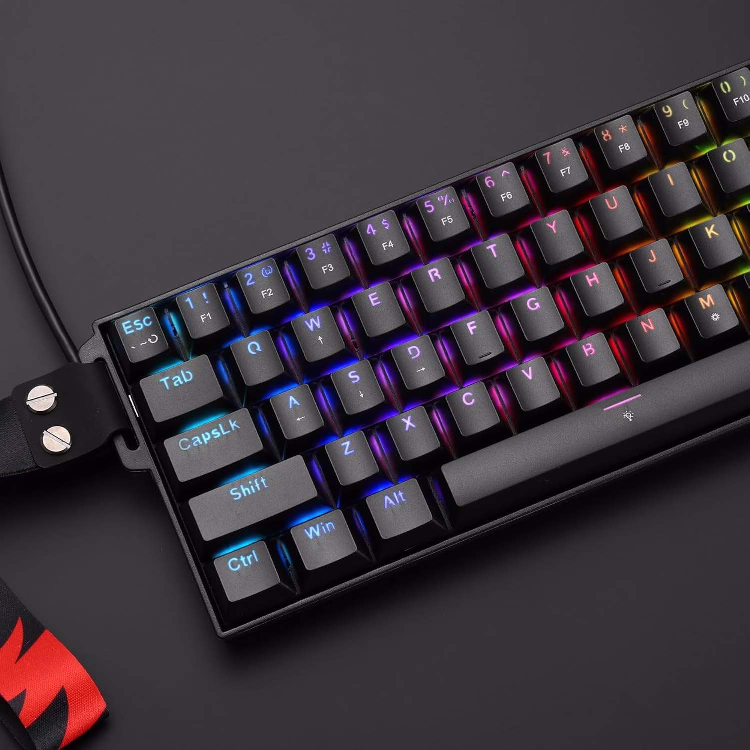 Redragon K617 HE Rapid Trigger Gaming wired Keyboard, 60% Compact 61 Keys, Hall Effect Magnetic Switches with Adjustable Actuation, 8K Polling, Strap Version | K617-RGB-MP thumbnail 2