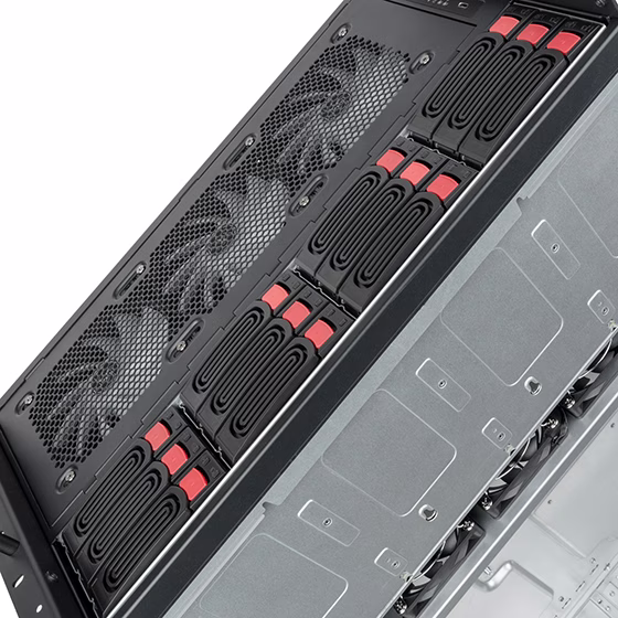 SilverStone RM61-312 6U Rackmount Server Chassis, Supports E-ATX/SSI-EEB, 12x Hot-Swap HDD Trays, Triple 360mm Radiator Support, Dual PSU | RM61-312 thumbnail 4