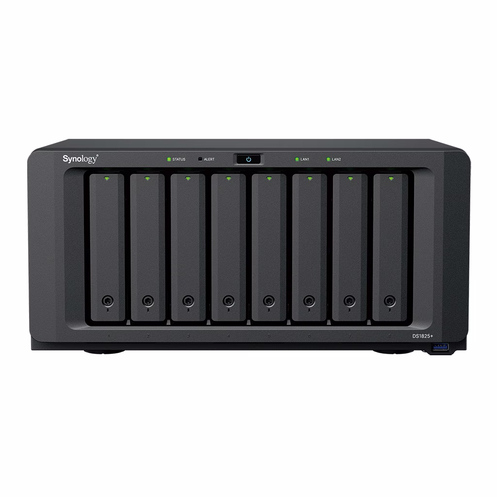 Synology DiskStation DS1825+ 8-Bay NAS, AMD Ryzen Quad-Core, 8GB ECC RAM, Dual 2.5GbE, M.2 NVMe Slots, PCIe Expansion |  DS1825+ – Buy Online