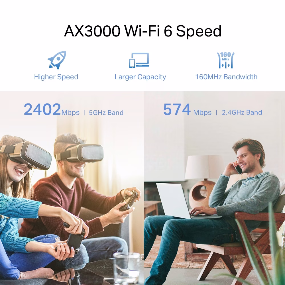 TP-Link RE705X AX3000 Mesh Wi-Fi 6 Range Extender, Dual-Band 2402 Mbps, Gigabit Port | RE705X thumbnail 5