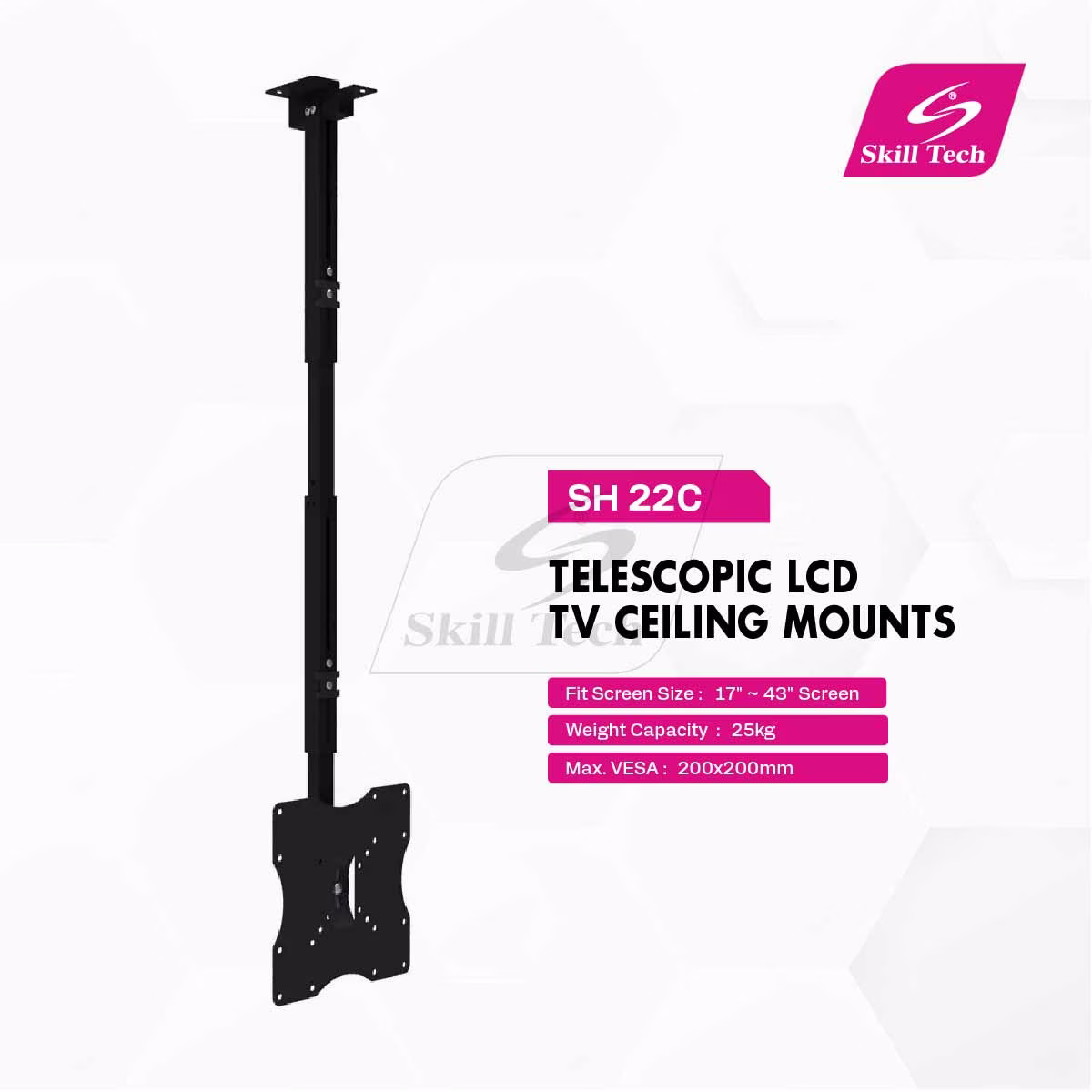 Skill Tech SH 22C Telescopic LCD TV Ceiling Mounts, 	Suitable For Most  17" ~ 43" Screen thumbnail 3