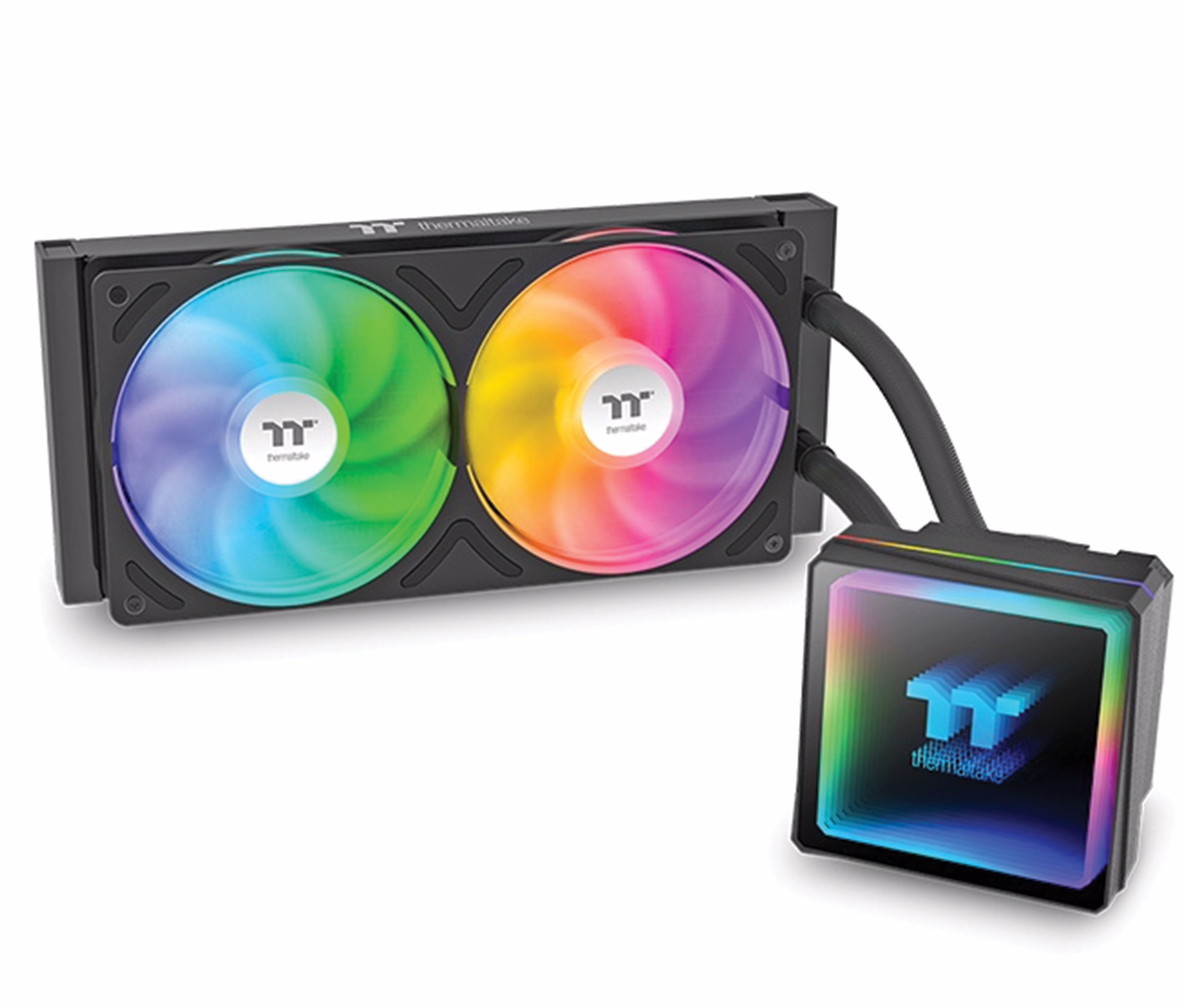 Thermaltake TH240 V3 ARGB Sync AIO Liquid CPU Cooler, 240mm, Infinity Mirror Pump, 2500 RPM High-Performance Fans, 355W TDP, Black | CL-W465-PL12SW-A – Buy Online