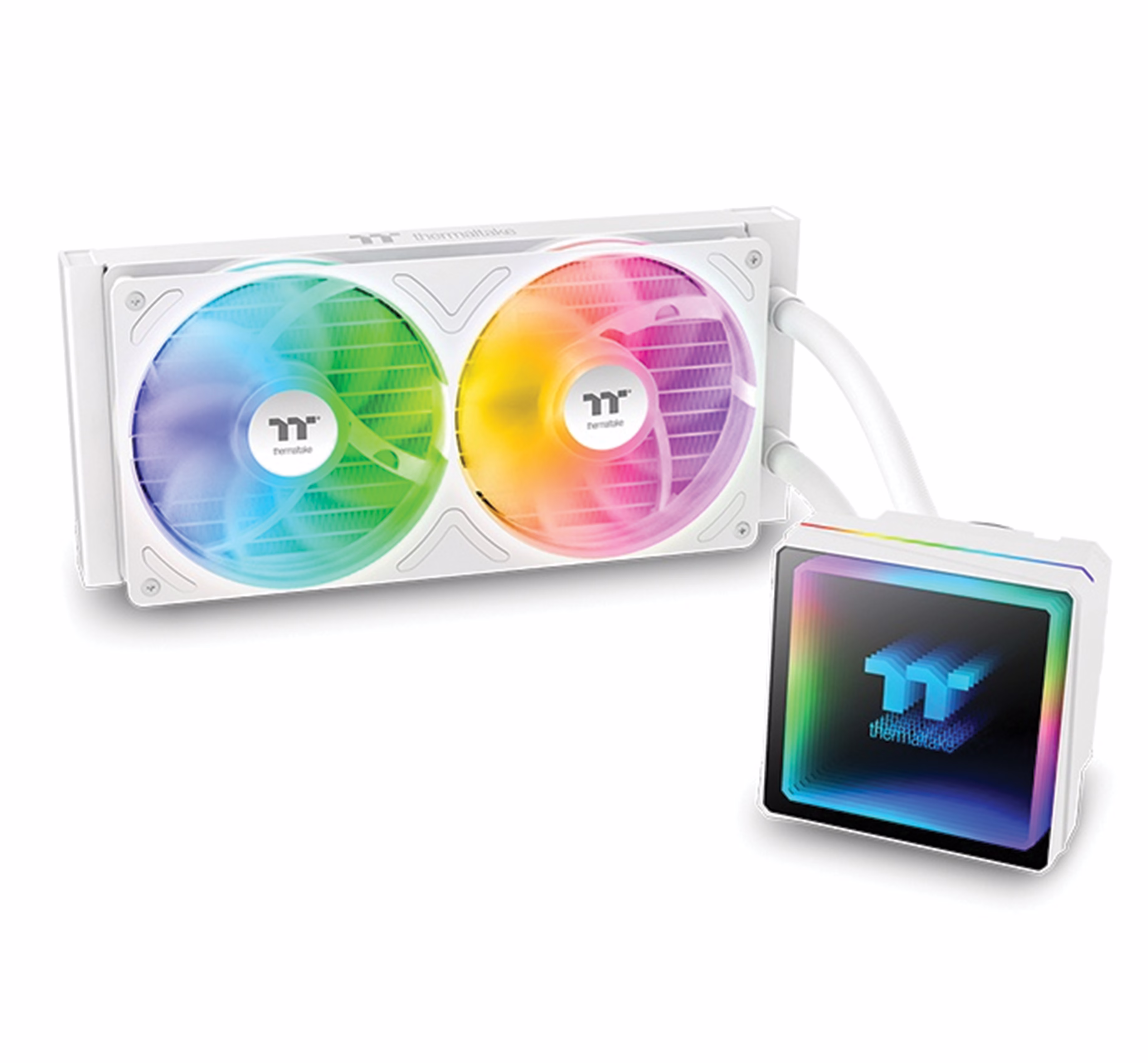 Thermaltake TH240 V3 ARGB Sync Snow Edition AIO Liquid CPU Cooler, 240mm Radiator, Infinity Mirror Pump, 2500 RPM High-Performance Fans, 355W TDP, White | CL-W467-PL12SW-A – Buy Online