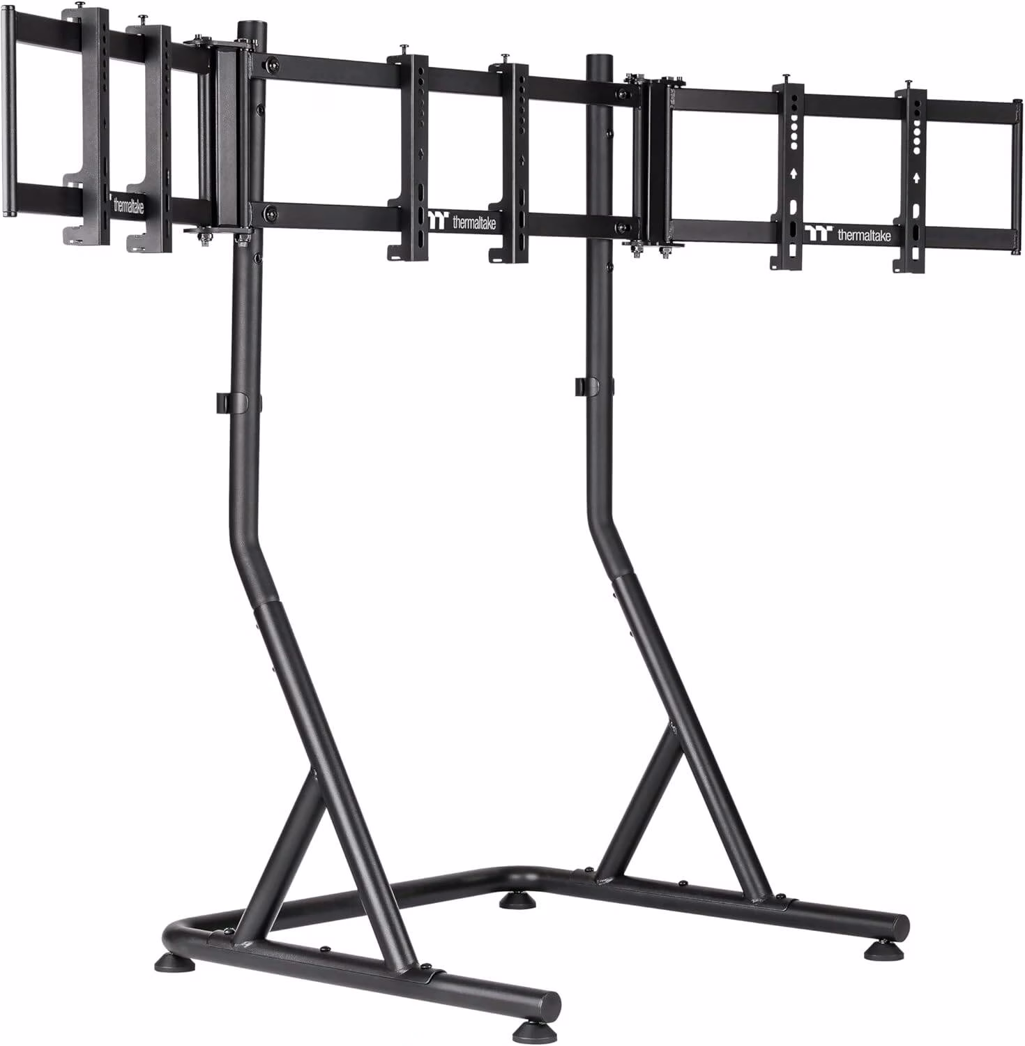 Thermaltake Triple Racing Monitor Black Stand, Heavy-Duty Steel, Fits 3x 32" Monitors, VESA Compatible, Compatible with GR500 Cockpit | GEA-RMS-TMSBLK-01 – Buy Online