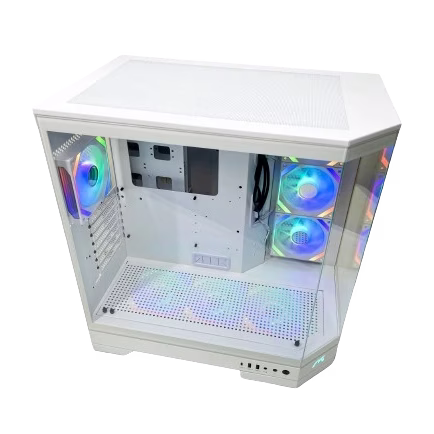 Tortox Prism X Luxury Gaming Case White, Panoramic Tempered Glass, 7 ARGB Fans Included, ATX mATX ITX Support, High Airflow Mid Tower thumbnail 2