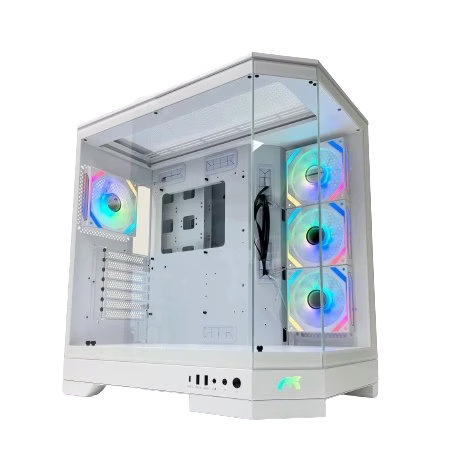 Tortox Prism X Luxury Gaming Case White, Panoramic Tempered Glass, 7 ARGB Fans Included, ATX mATX ITX Support, High Airflow Mid Tower thumbnail 3