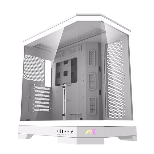 Tortox Prism X Luxury Gaming Case White, Panoramic Tempered Glass, 7 ARGB Fans Included, ATX mATX ITX Support, High Airflow Mid Tower thumbnail 4