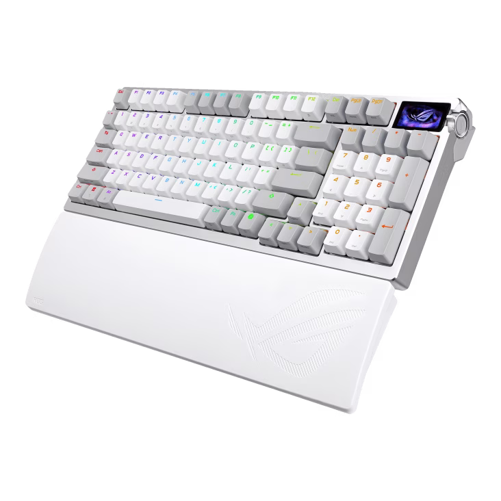 ASUS ROG Azoth 96 HE White Gaming Keyboard, ROG HFX V2 Magnetic Switches, 8K Polling, OLED Display, Tri-Mode Wireless, Eng & Arabic Keyboard | 90MP040H-BKCA10 thumbnail 6