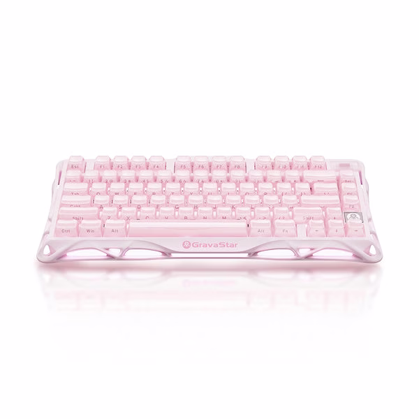 GravaStar Mercury K1 Special Edition Mechanical Keyboard, Sakura Pink, 75% Layout, Tri-Mode Wireless, Aluminum Frame, Gasket Mount | GS K1_P_PNK thumbnail 5