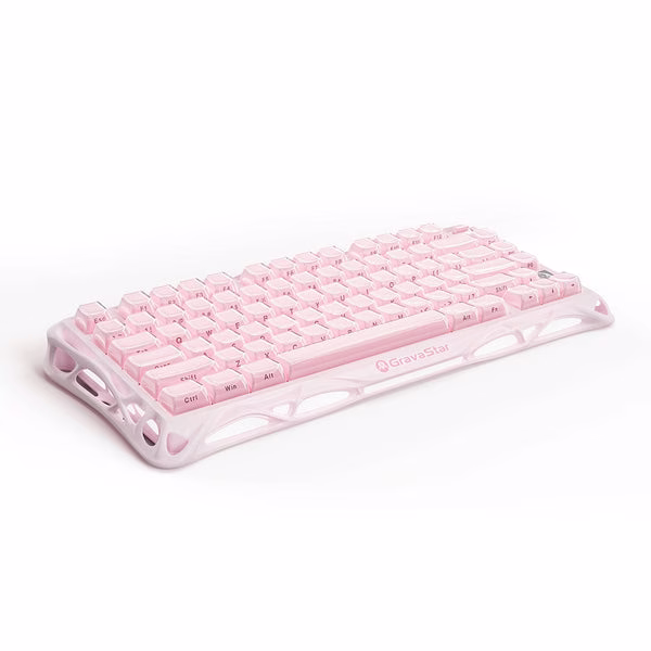 GravaStar Mercury K1 Special Edition Mechanical Keyboard, Sakura Pink, 75% Layout, Tri-Mode Wireless, Aluminum Frame, Gasket Mount | GS K1_P_PNK thumbnail 7