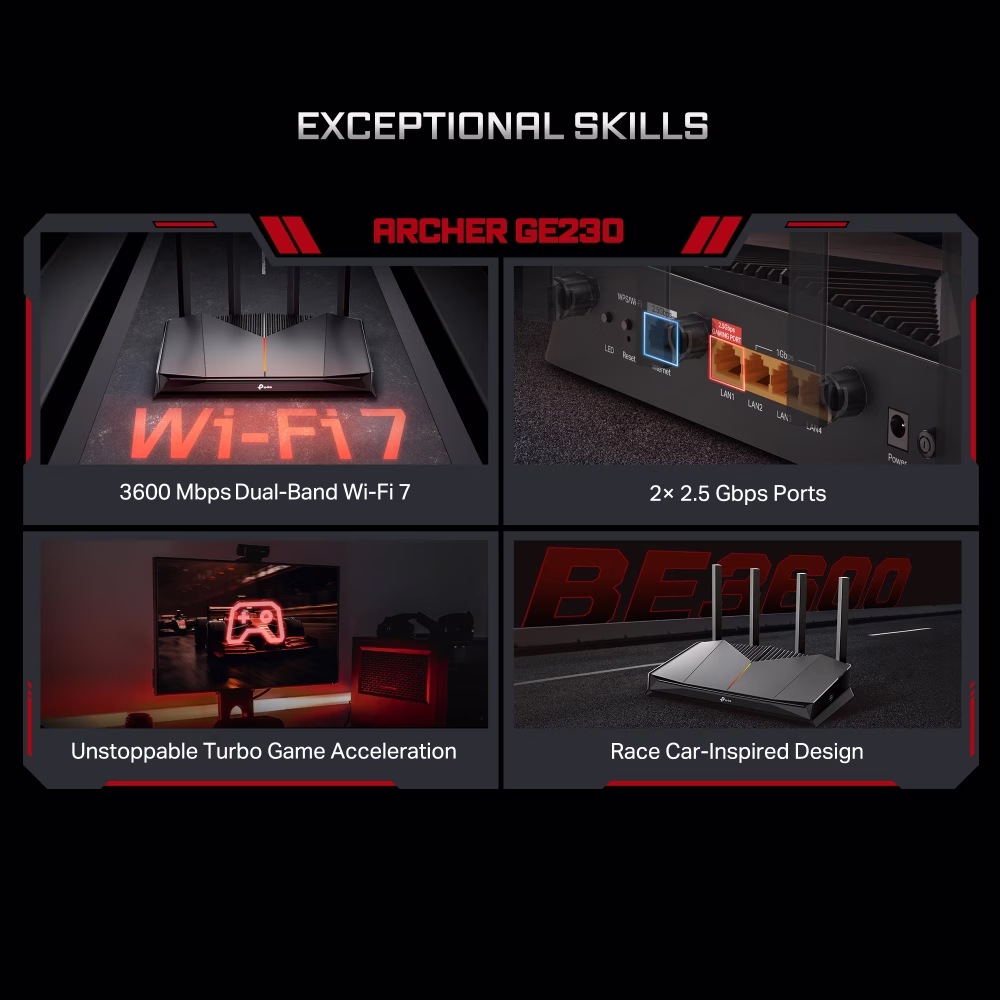 tp-link Archer GE230 BE3600 Dual-Band Wi-Fi 7 Router, Lightning-Fast Gaming Wi-Fi up to 3600 Mbps thumbnail 9