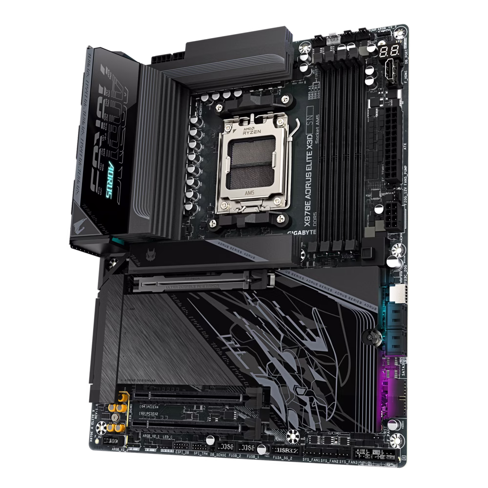 GIGABYTE X870E AORUS ELITE X3D Black AM5 Motherboard, Upto 9000MT/s DDR5 OC, 5GbE/Wi-Fi 7, PCIe 5.0 | X870E AORUS ELITE X3D thumbnail 4