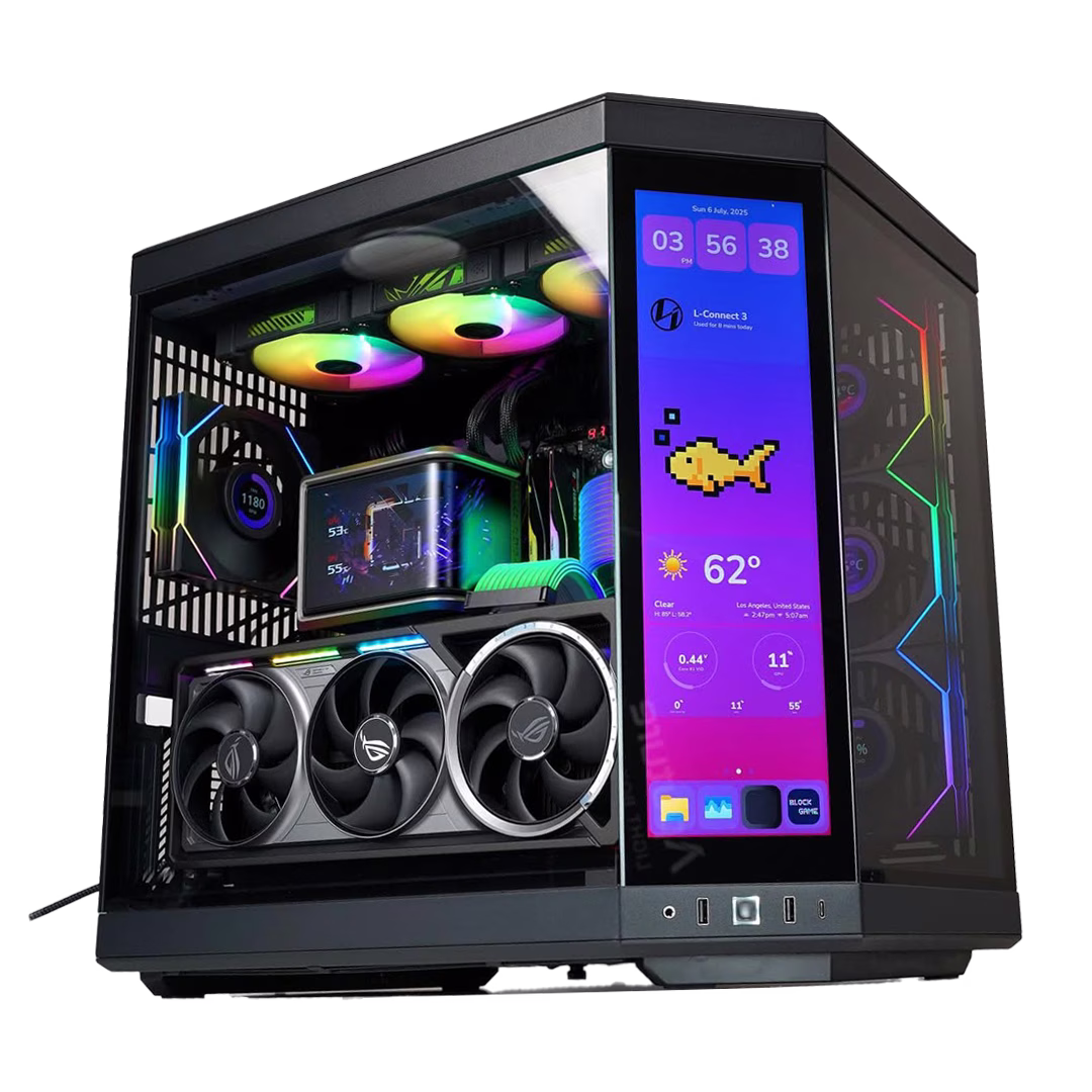 ROG Enthusiast Gaming & Creator PC Powered by ASUS, MD Ryzen 9 9950X3D + NVIDIA RTX 5090 OC 32GB GDDR7, 64GB DDR5 6000MHz CL30, 2TB Gen5 SSD (14,700MB/s), ROG RYUO IV SLC 360mm 2K AMOLED AIO, 1200W ROG STRIX Platinum ATX 3.1 PSU, WiFI 7 – Buy Online