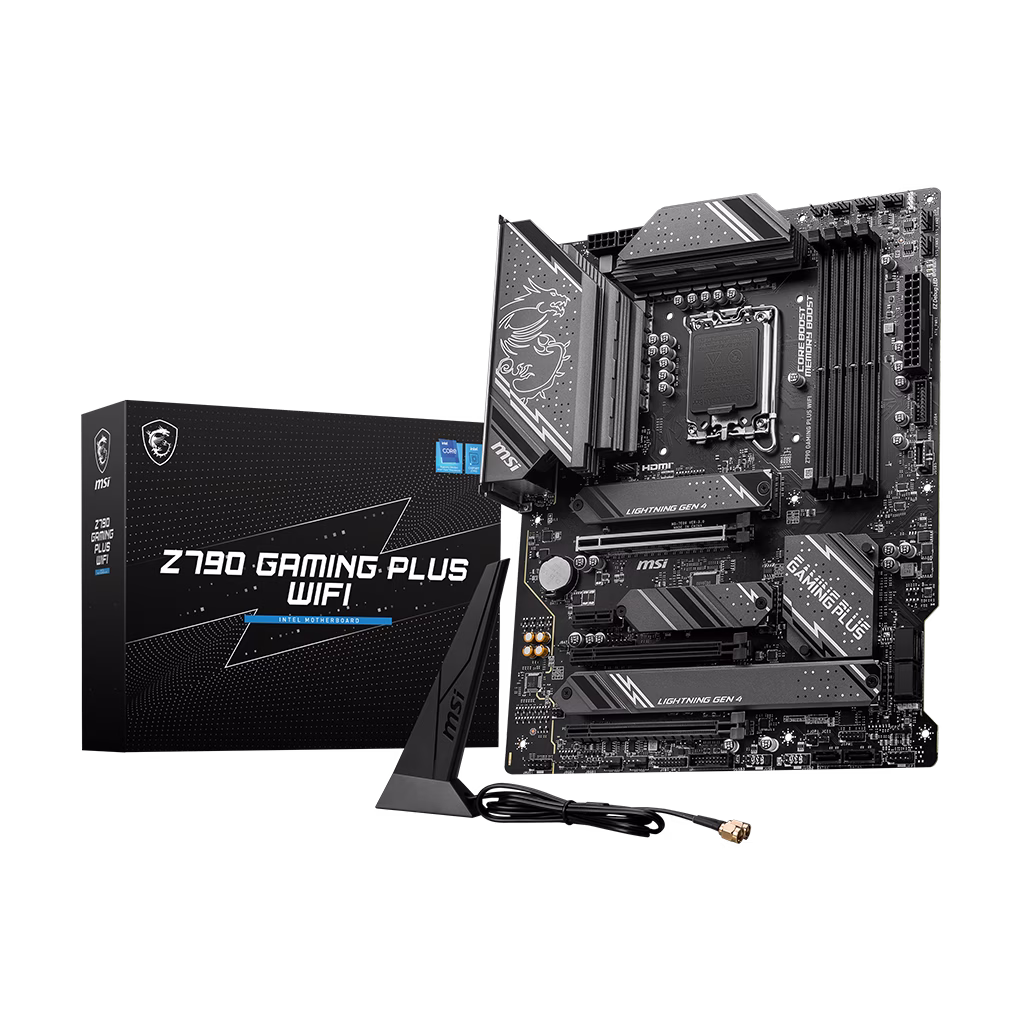 MSI Z790 GAMING PLUS WIFI ATX Intel Motherboard, LGA 1700, Support Intel Core 14th/ 13th/ 12th Gen, DDR5 Memory, up to 7200+(OC) MHz, PCIe 5.0 slot, Lightning Gen 4 x4 M.2 with M.2 Shield Frozr, USB 3.2 Gen 2x2 20G, Wi-Fi 6E, 2.5Gbps LAN | 911-7E06-061 – Buy Online