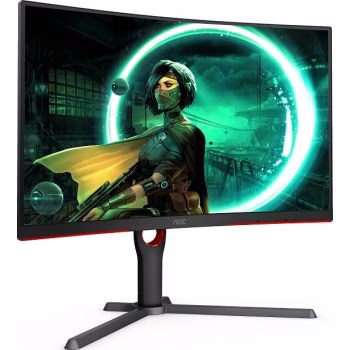  AOC C27G3 27??? Curved Farmless VA Gaming Monitor G3, FHD 1080P, 165hz, Height Adjustable, Black/Red, C27G3/89 | MONAOC82703 thumbnail 4