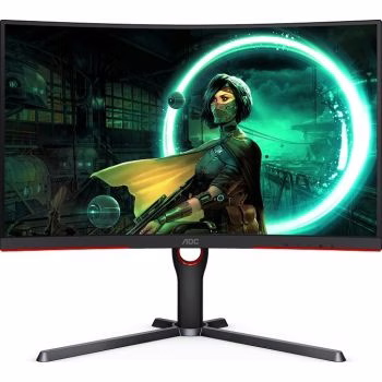  AOC C27G3 27??? Curved Farmless VA Gaming Monitor G3, FHD 1080P, 165hz, Height Adjustable, Black/Red, C27G3/89 | MONAOC82703 image