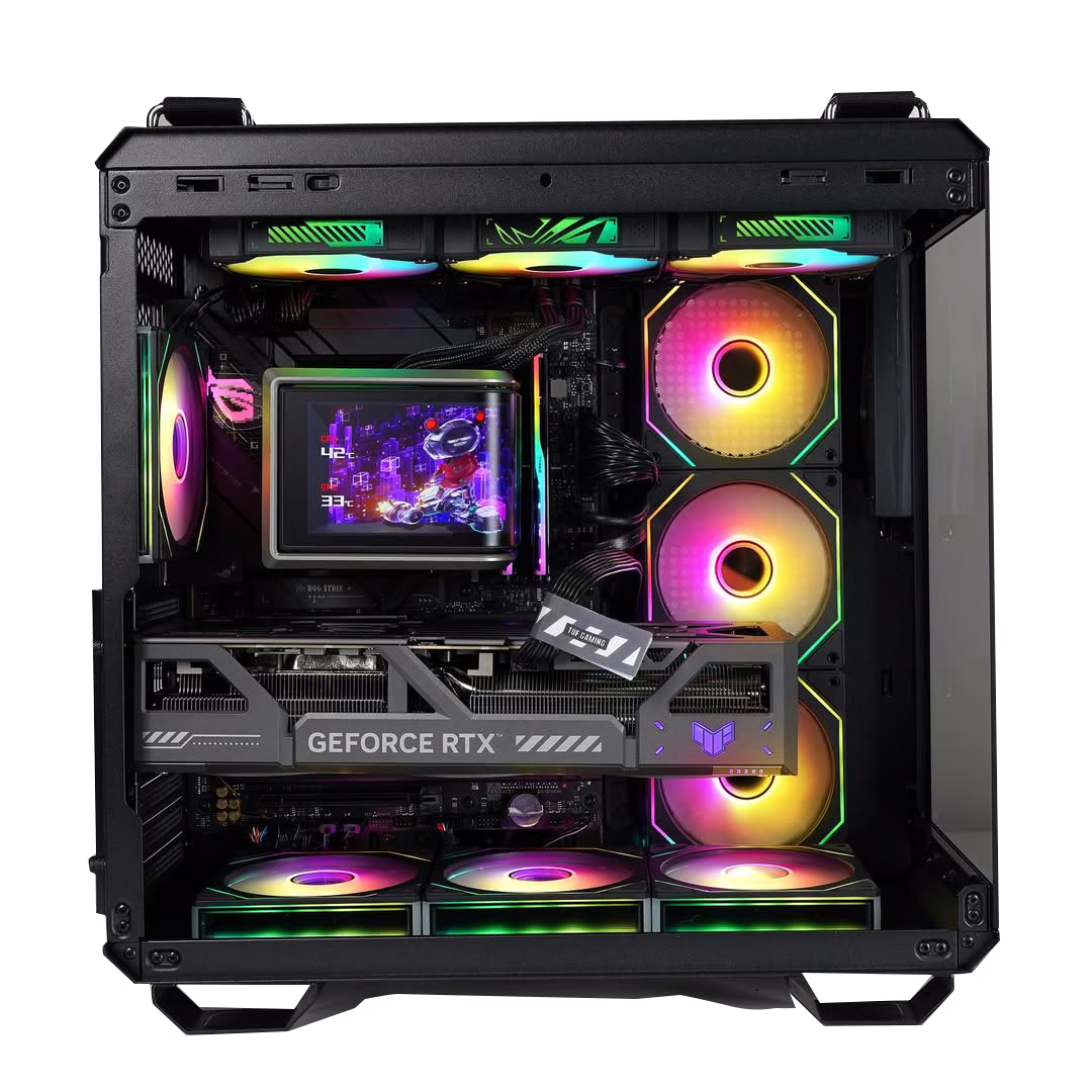 Gaming PC PC Powered by ASUS: AMD Ryzen 7 9800X3D + TUF RTX 5090 OC 32GB GDDR7, 32GB DDR5 7200MT/s, 2TB Gen5 SSD (14,500MB/s), ROG Ryuo IV 2K AMOLED Curved LCD AIO, 1200W Gold PSU, WiFi 7 thumbnail 3