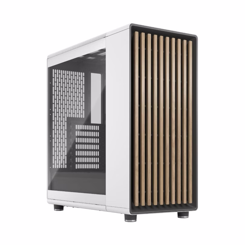  Fractal Design North Chalk White TG Clear Tint Gaming Case, Temp Glass Side Panel, Support Up to 360mm Radiator &amp; 6x120mm Fans, 2 x 2.5/3.5" Drive Bays, USB-C 3.1 Gen 2, 2 x USB-A 3.1 | FD-C-NOR1C-04 image