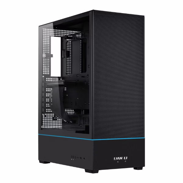 Lian Li SUP01 Small Tower Case ATX Case, Pre installed 3 x 120mm PWM & PCIe 4.0 Riser Cables, 3 side Mesh Panels, Dual ARGB Strip Lights, Black | G99.SUP01X.00 – Buy Online