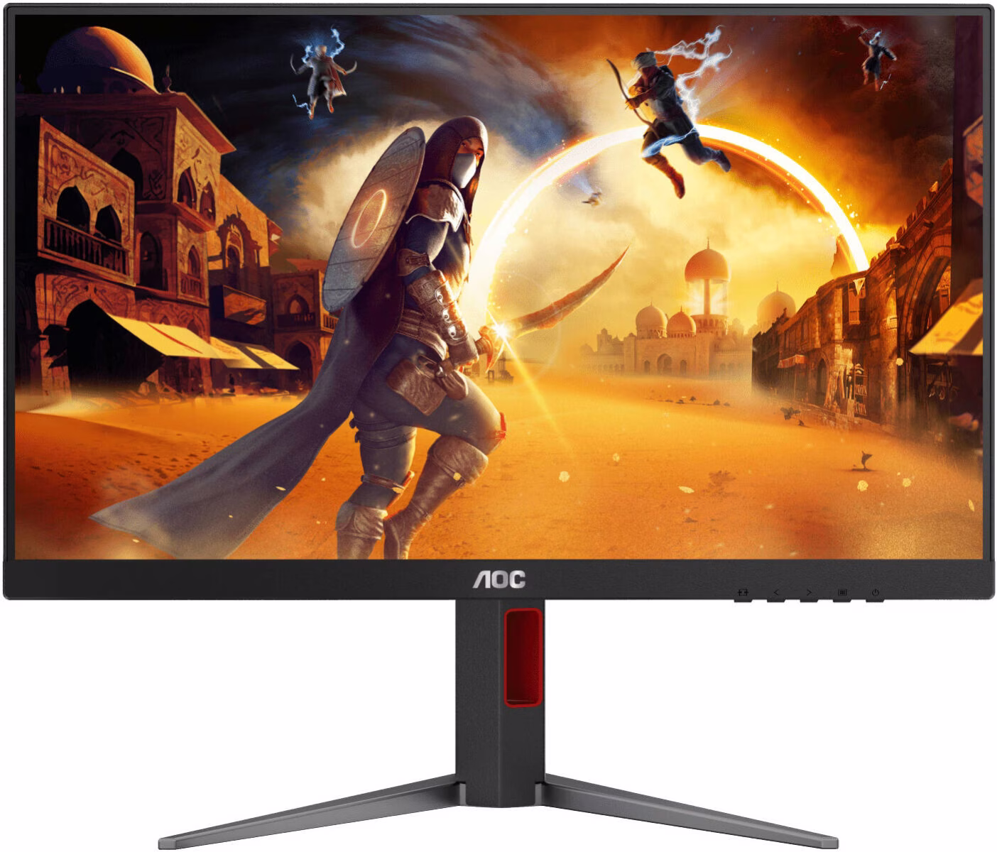AOC 24G4 24" (IPS) Gaming Monitor, FHD 1920??1080 Display,180Hz, 1ms(GtG), HDR10, HDMI 2.0 x 1, DisplayPort 1.4 x 1, Adaptive Sync, 16.7 M Display Colors, Adjustable Stand, Black & Red thumbnail 2