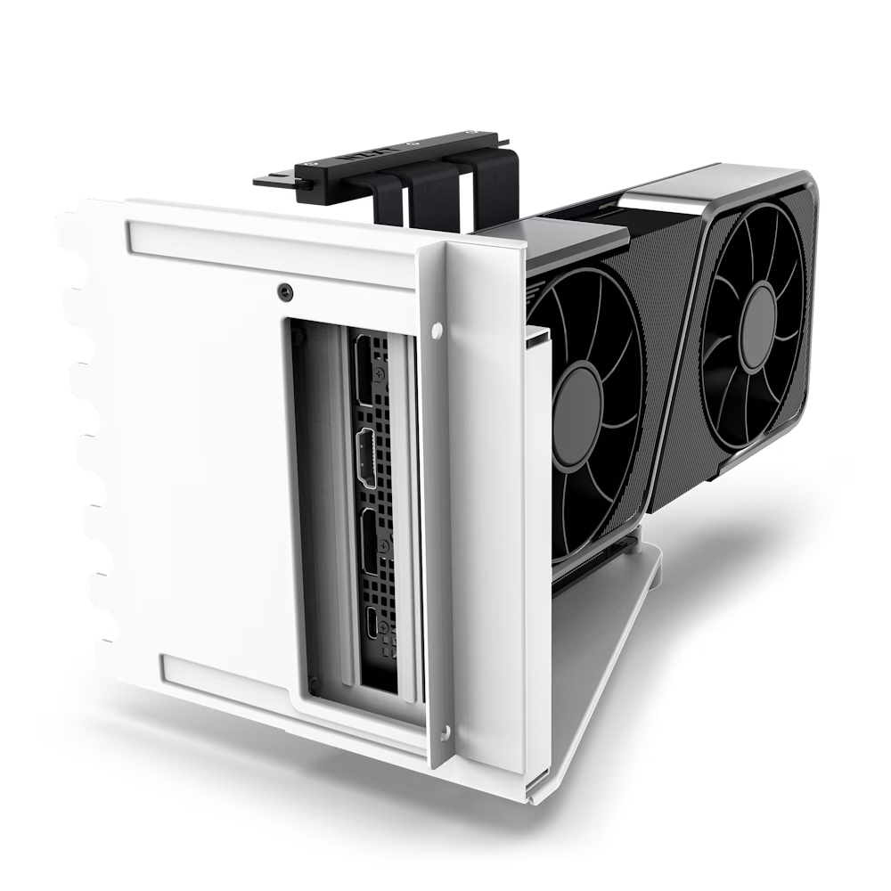 NZXT Vertical GPU Mounting Kit, 175 mm PCIe 4.0x16 Riser Cable, GPU Holder, Sturdy Steel Bracket, Fits perfectly with NZXT H5, H7 and H9 Series, White | AB-RH175-W1 thumbnail 4