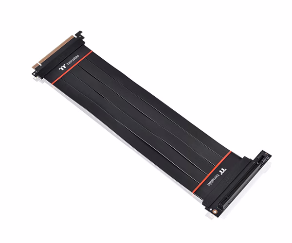 ThermalTake Premium PCI-E 4.0 Extender 300mm with 90 degree adapter, Thermoplastic, PCB EM-888, Polyethylene(PE), Copper Alloy, Aluminum foil Mylar, Black | AC-058-CO1OTN-C2 thumbnail 2