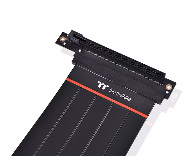 ThermalTake Premium PCI-E 4.0 Extender 300mm with 90 degree adapter, Thermoplastic, PCB EM-888, Polyethylene(PE), Copper Alloy, Aluminum foil Mylar, Black | AC-058-CO1OTN-C2 thumbnail 3