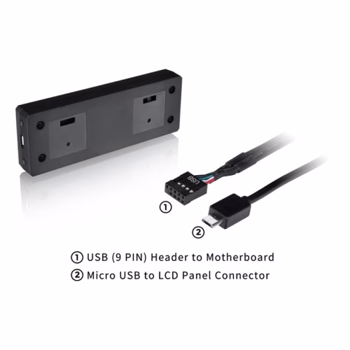 Thermaltake 3.9'' LCD Screen Kit, Expansion Accessory for Thermaltake Cases, Micro USB to USB (9 PIN) | AC-073-OO1NAN-A1 thumbnail 2