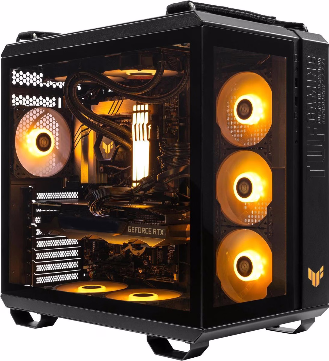 Asus Powered 50 series Gaming PC - Amd Ryzen 7 9800X3D, TUF RTX 5090 32GB, 64GB (2*32) DDR 6000MHz RAM, 8TB Gen4 SSD, 1200W PSU. – Buy Online