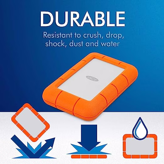 LACIE RUGGED MINI 1TB Portable USB3.0 External Hard Drive,2.5,for PC and Mac,Shock,Drop and Pressure Resistant, thumbnail 3