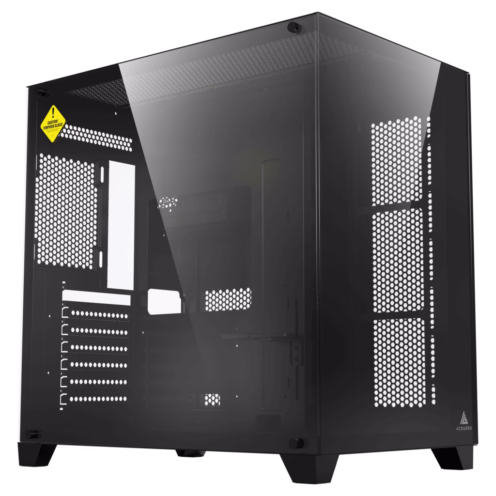 ACEGEEK Mercury R425 Mid-Tower Case, Transparent Tempered Glass, 7x Fans supports, Motherboard Supports Upto ATX, Graphic Card Supports Upto 410mm, 425x280x420mm, Black | AG-MERCURY-R425-PRO-BK thumbnail 4