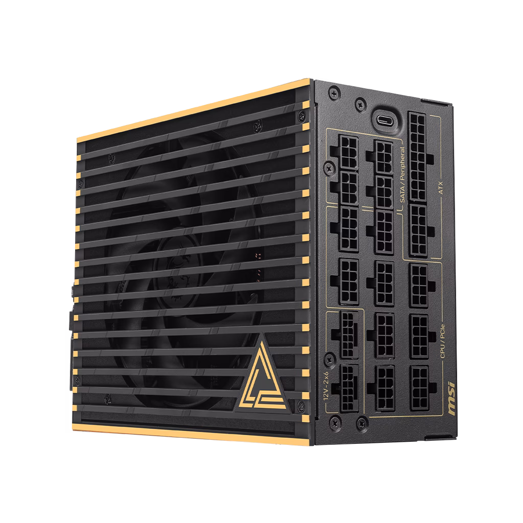 MSI - MEG Ai1600T PCIE5 80+ TITANIUM Full Modular Gaming ATX 3.1 Power Supply (PSU), Dual 12V-2x6 Cable, 5080 5090 ATX 3.1 & PCIE 5.1 Ready, Braided Cable, 1600W Power Supply| 306-7ZPEX18-CEO thumbnail 6