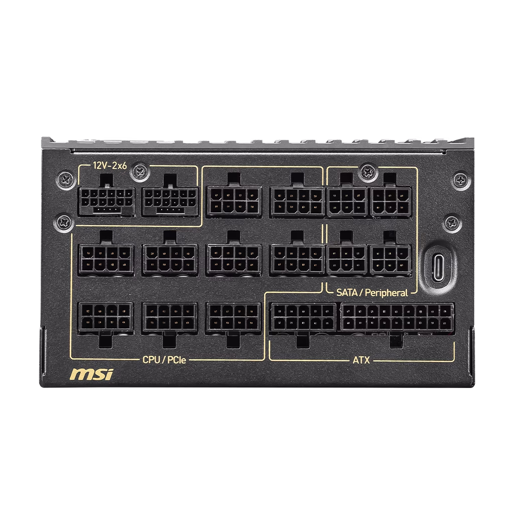 MSI - MEG Ai1600T PCIE5 80+ TITANIUM Full Modular Gaming ATX 3.1 Power Supply (PSU), Dual 12V-2x6 Cable, 5080 5090 ATX 3.1 & PCIE 5.1 Ready, Braided Cable, 1600W Power Supply| 306-7ZPEX18-CEO thumbnail 5