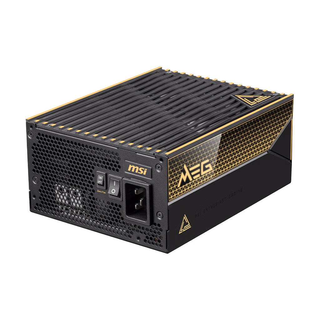 MSI - MEG Ai1600T PCIE5 80+ TITANIUM Full Modular Gaming ATX 3.1 Power Supply (PSU), Dual 12V-2x6 Cable, 5080 5090 ATX 3.1 & PCIE 5.1 Ready, Braided Cable, 1600W Power Supply| 306-7ZPEX18-CEO thumbnail 2