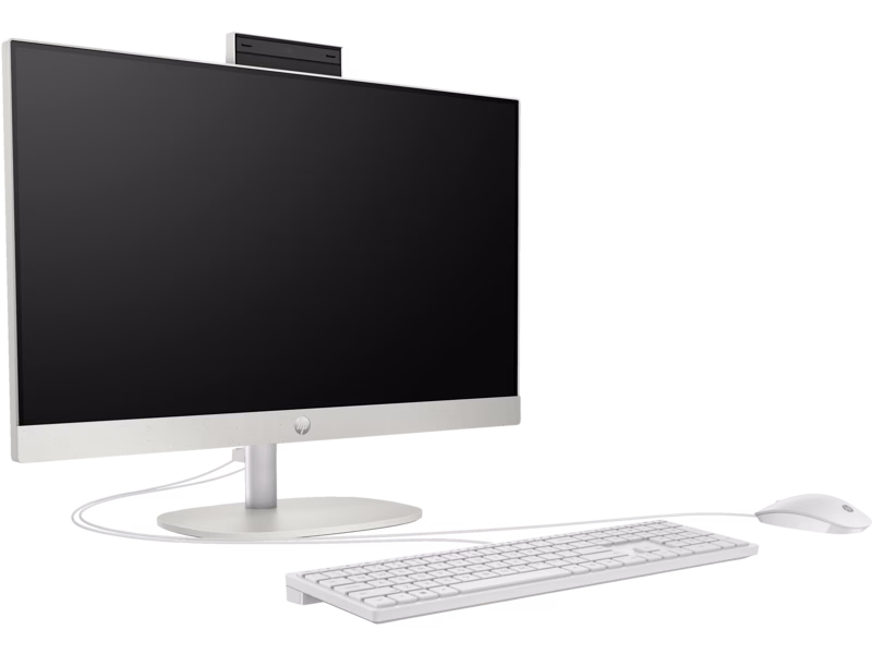 HP All-in-One 27-cr0089nh PC, Intel Core i7-1355U (up to 5.0 GHz with Intel Turbo Boost, Integrated, Intel Iris X Graphics, 16 GB DDR4-3200 MHz RAM (2 x 8 GB), 1 TB PCIe NVMe M.2 SSD, 99% sRGB, Dual 2 W speakers, 1 HDMI-out 1.4,  90 W,Shell white| 91H24EA image