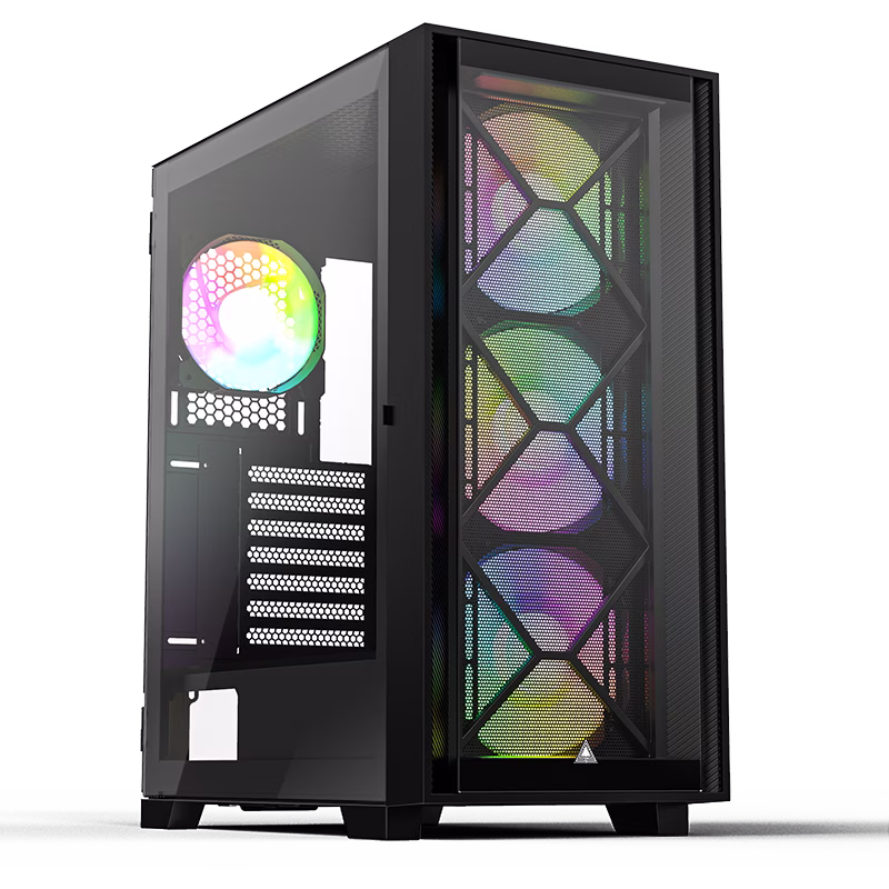 Montech AIR 1000 Premium Case, With Two Different Styled Toolless Quick Release Front Panels, All-Around Anti-Dust Design, 4x ARGB Fans Pre-installed, Easy Swivel Glass Side Panel, Ample upgrade space for High-end GPU and Motherboard | AIR 1000 Premium thumbnail 8