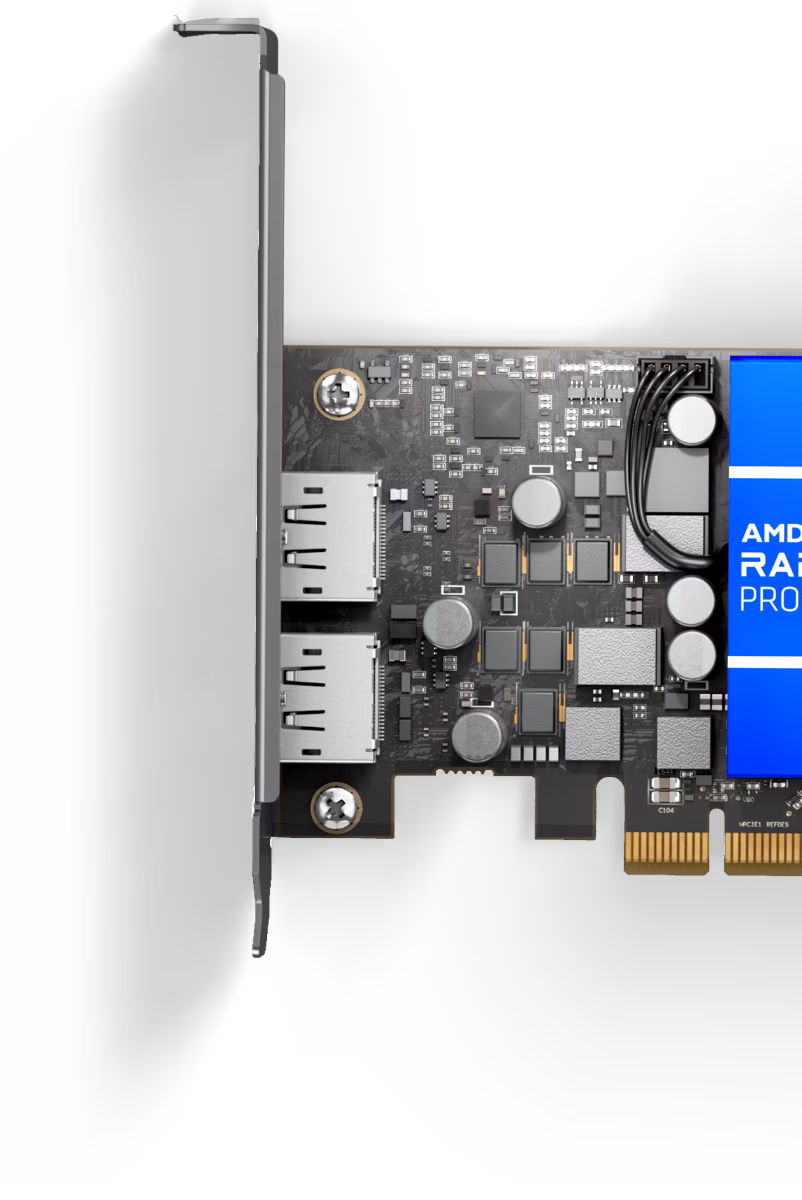 AMD Radeon Pro W6400 Workstation Graphics Card, 4GB GDDR6, 64-bit, PCIe 4.0, Low Profile, Dual DisplayPort, Blue | 100-506189 thumbnail 3