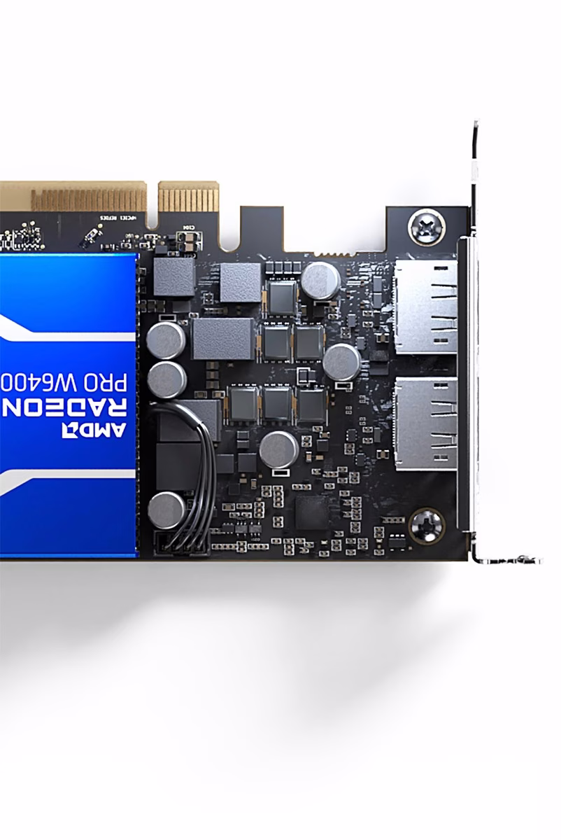 AMD Radeon Pro W6400 Workstation Graphics Card, 4GB GDDR6, 64-bit, PCIe 4.0, Low Profile, Dual DisplayPort, Blue | 100-506189 thumbnail 2