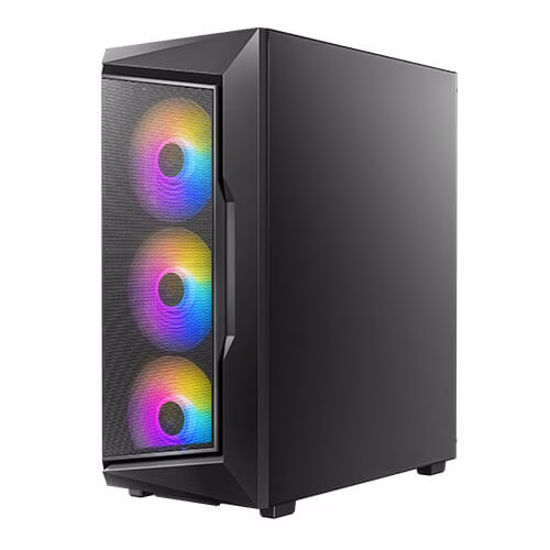 Antec AX61 ELITE Mid-Tower Gaming Case, 4x Preinstalled ARGB Fans, 4MM Tempered glass, ATX MOBO Supports, Black thumbnail 3