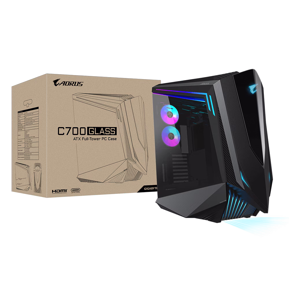 Gigabyte AORUS C700 GLASS Full Tower E-ATX Case, Full-Size Tempered Glass Both Side Panel, MB up to E-ATX, Up to 420mm Cooler, Black | GB-AC700G thumbnail 3