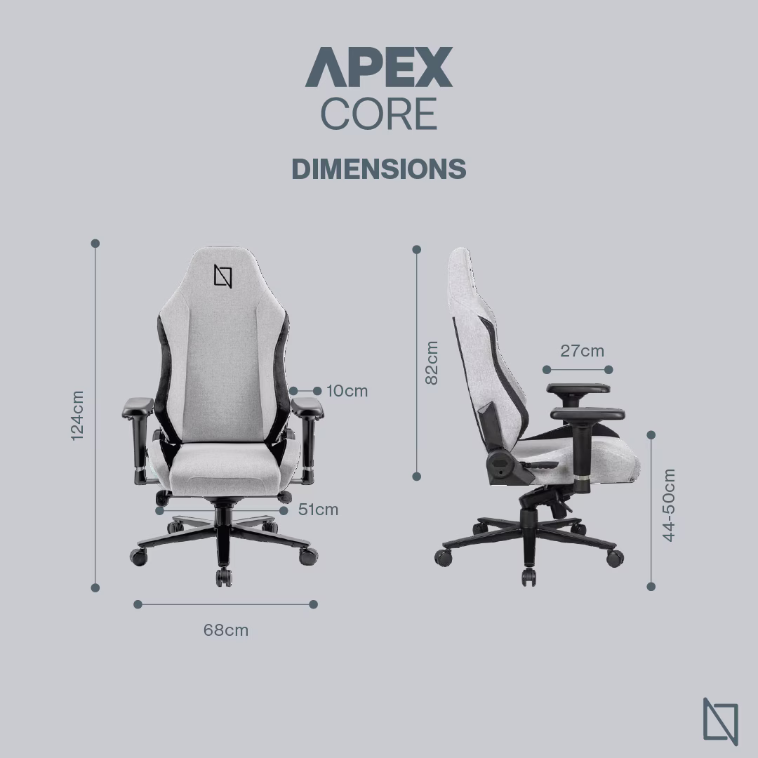 NAVO APEX CORE Gaming Chair, Breathable and Comfortable SoftKnit Fabric, Backrest Recline: 90-135??, Ideal For Gamers, Office Workers | GREY thumbnail 5