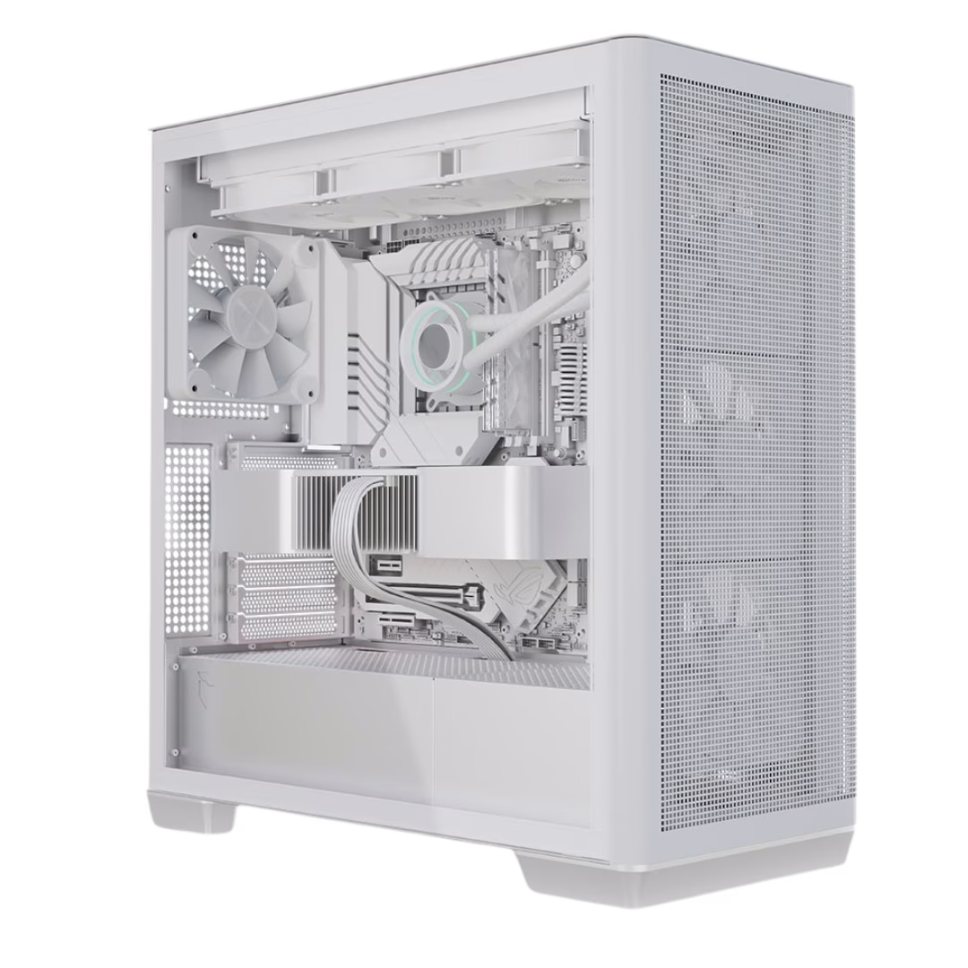 AMD 9800X3D x 5070 White Gaming PC,  AMD 9800X3D, 5070 EAGLE OC Edition ICE 12GB, 32GB (2x16GB) 6400MTs, 2TB NVMe, AIO LCD Cooler, 850W image