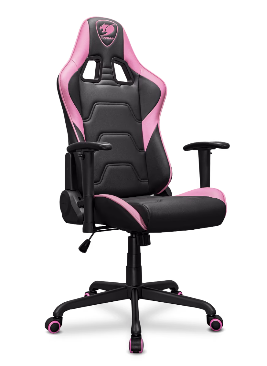 COUGAR Armor Elite Gaming Chair, Premium PVC Leather, 2D Armrest, Piston Height Adjustment, Class 4 Gas Lift, 160 Degree Recline, Max Loading 120kg, Royal, Black & Pink | 3MELIPNB.0001 thumbnail 2