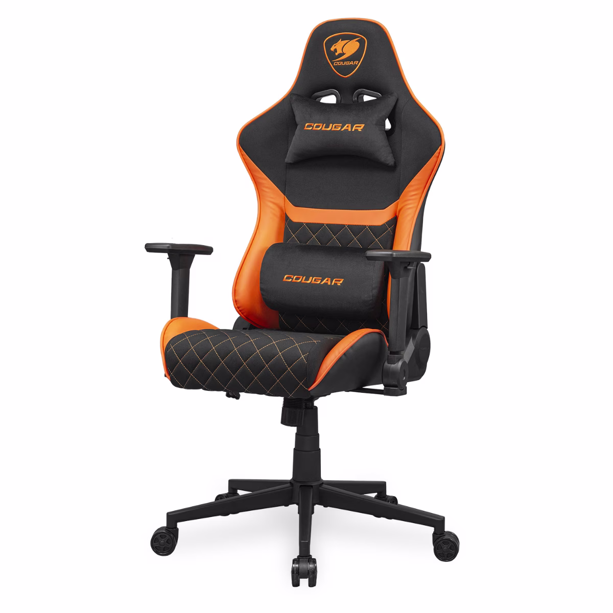 Cougar Armor One V2 F Gaming Chair, Woven Fabric Surface, 4D Folding Armrests, 155 Reclining, Piston Lift Height Adjustment, Up to 12kg Weight Support, Black / Orange | 3MA2FORB.0001 thumbnail 2