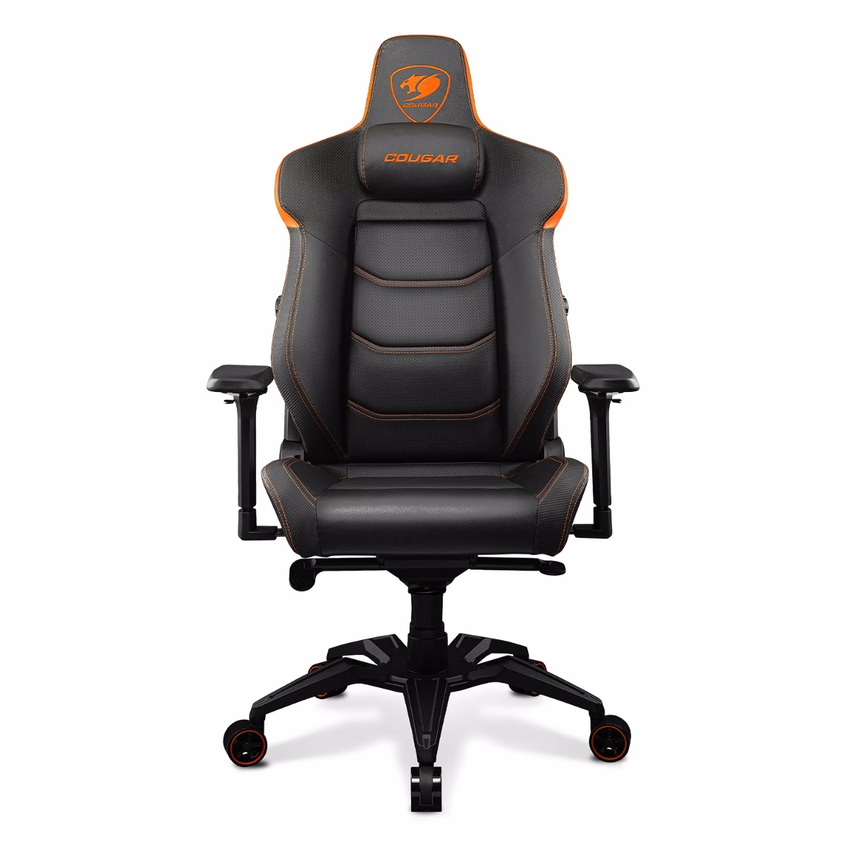 COUGAR ARMOR EVO Gaming Chair, Magnetic neck pillow memory foam, Breathable PVC leather, Full steel frame for sturdy support, 4D adjustable armrest, 5-star base and extra-size wheels, Support up to 160kg, Black | 3MEVOORB.0001 – Buy Online