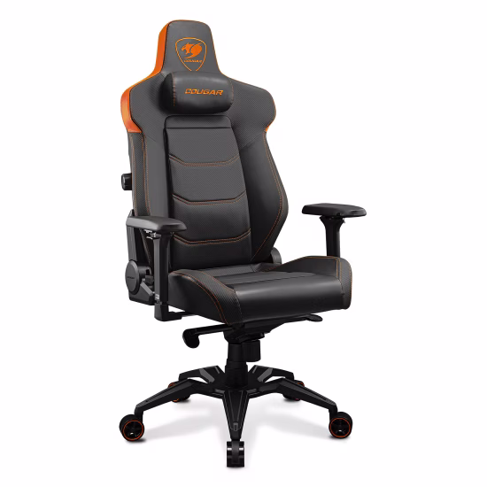 COUGAR ARMOR EVO Gaming Chair, Magnetic neck pillow memory foam, Breathable PVC leather, Full steel frame for sturdy support, 4D adjustable armrest, 5-star base and extra-size wheels, Support up to 160kg, Black | 3MEVOORB.0001 thumbnail 2