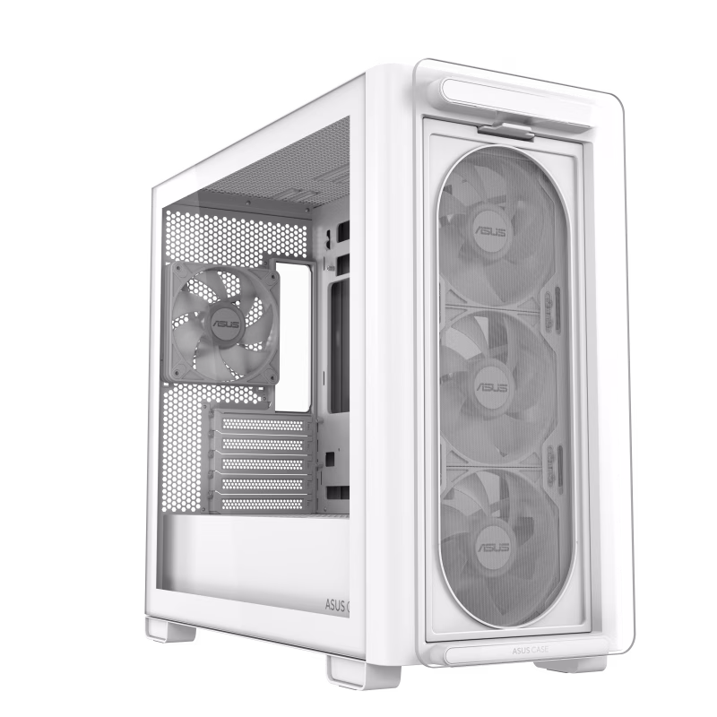 ASUS A23 PLUS micro-ATX case, Support Hidden-connector Motherboards, Standoff-mounted tempered-glass front panel, supports up to 360 mm Cooler, White |  90DC00K3-B19010 thumbnail 2
