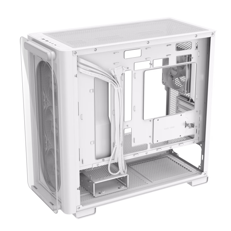 ASUS A23 PLUS micro-ATX case, Support Hidden-connector Motherboards, Standoff-mounted tempered-glass front panel, supports up to 360 mm Cooler, White |  90DC00K3-B19010 thumbnail 8