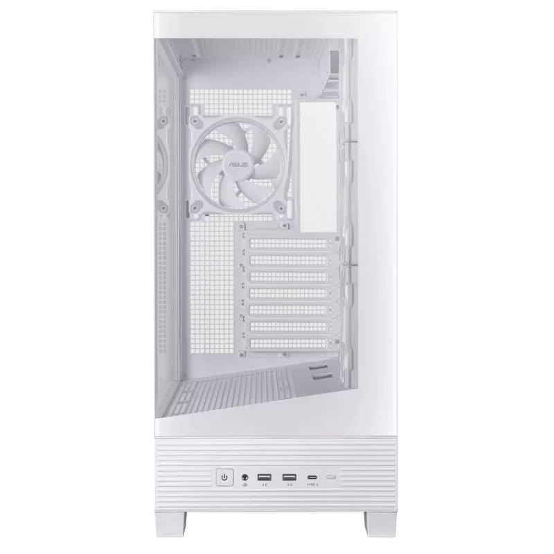 ASUS A31 PLUS Mid Tower ATX Case, 4X Pre-installed ARGB fans, Support Hidden-connector Mobo, 360mm Radiators, 380mm GPU, Clean cable management, White | 90DC00R3-B19000 thumbnail 9